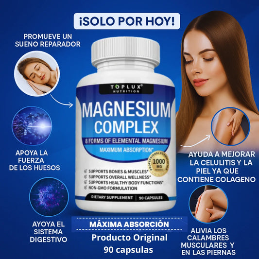 MAGNESIO COMPLEX 8 EN 1 - Recupera tu energía, equilibra tu cuerpo y mejora tu figura